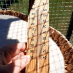 Thermometer welches 32°C anzeigt
